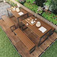 Tables et chaises de jardin en métal anti-corrosion - Design moderne et simple pour cour, jardin, terrasse, parc - Garantie 10 ans