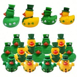 Irish St. Patrick's Day Style Children <b>Bath</b> Toy Rubber Yellow Duck Customize Colour Shape Good Quality Eco Friendly Safe - Product Image 1