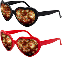 Vente flash Lunettes de soleil en forme de cœur d'amour, observez les lumières qui changent en forme de cœur la nuit, lunettes à effet de diffraction en forme de cœur, lunettes spéciales