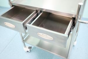 รถเข็นฉุกเฉินโรงพยาบาลสแตนเลสพร้อมล้อ หลายขนาด รถเข็นแพทย์เคลื่อนที่ราคาประหยัด - Product Image 3