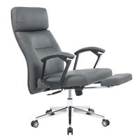 Fauteuil de bureau élégant au design moderne en cuir de luxe, contour élégant, base chromée polie, pivotant à 360°, réglable en hauteur, idéal pour la maison, le bureau ou l'hôtel