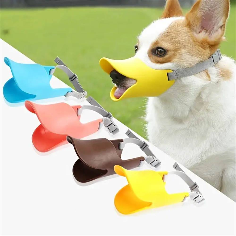 Cheap Silicone Duck Muzzle Mask for Dogs Anti-Bite Pet Dog Accessories  Small/Large Mouth Muzzles to Stop Barking for Parties