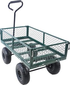 Chariot de jardin en acier personnalisable de 1200 LBS <span class=keywords><strong>Wagon</strong></span> utilitaire en métal à usage intensif Côtés en maille amovibles Chariot de jardin à <span class=keywords><strong>lit</strong></span> plat pour fermes et maison - Product Image 4