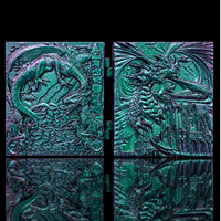 Dés à roulettes pliables en métal 7-en-1, motif Dragon Magique Violet et Vert, pour Dungeons and Dragons
