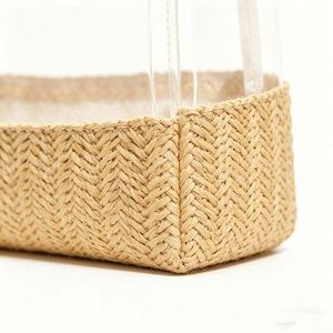 Bolsa Cosmética de Rafia con Logotipo Personalizado, Bolsa de PVC Tejida, Organizador de Maquillaje Portátil para Viajes, Regalo para la Playa en Verano - Product Image 4