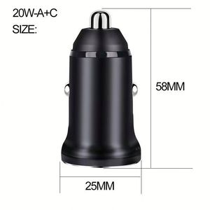 25W Car Charger A+<b>C</b> Power <b>Adapter</b> <b>Type</b> <b>C</b> Power <b>Adapter</b> <b>USB</b>-<b>C</b> Car Charger for Iphone for Huawei for Samsung - Product Image 3