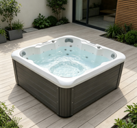 Baignoire de massage en acrylique grande capacité pour 7 personnes, centre de spa au design moderne