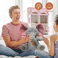 Bonne vente Machine à son avec lumières musicales et mouvement de respiration pour les nouveau-nés Jouet pour bébé Soothe 'n Snuggle Elephant Portable Plush