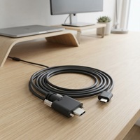 Kabel OEM USB3.1 Tipe-C Male to Male dengan Sekrup Ganda, Pengisian Cepat 3A, 1m, Pelindung Jalinan untuk Kamera Industri & USB3 Vision