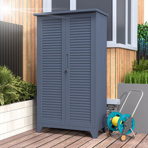 Armoire de jardin en métal imperméable pour l'extérieur, robuste, verrouillable, boîte à outils pour patio, cour, pelouse, organisation des équipements de jardinage - Product Image 3