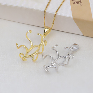 Pendentif en argent S925 ajouré sans broche, serti de petites perles baroques, 13*19mm, accessoire de bricolage, support plaqué, trouvailles de bijouterie, sac - Product Image 3