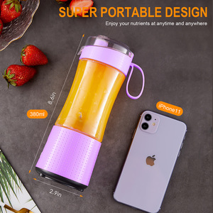 Mini licuadora portátil de 380 ml con batería y cinco cuchillas para batidos de frutas en movimiento. - Product Image 4