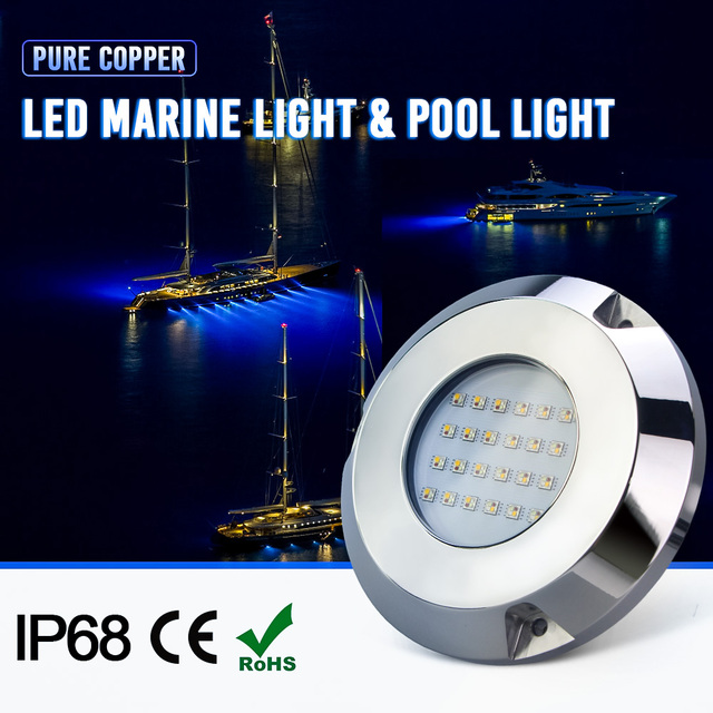 150W High Lumen LED Marine Light 316SS Underwater IP68 Waterproof Lamp for Boat/Yacht/Marine 12V Voltage