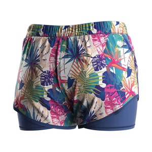 ชุดว่ายน้ำแฟชั่นลำลองสำหรับผู้หญิง 2 in 1 กางเกงขาสั้นออกกำลังกาย กางเกงว่ายน้ำชายหาดสำหรับผู้หญิง - Product Image 4