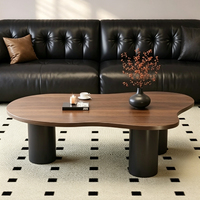 Table à thé de style moderne du milieu du siècle pour petit salon, design floral rétro, haute qualité pour usage domestique