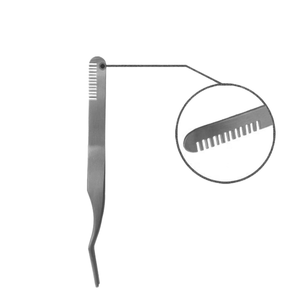 Pince <span class=keywords><strong>à</strong></span> <span class=keywords><strong>épiler</strong></span> incurvée en acier inoxydable BONET BTZ0426 125MM – Outil de sécurité durable pour la beauté, les cosmétiques et l'extension des cils - Product Image 4