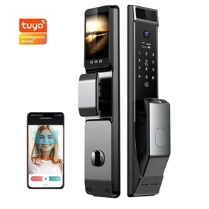 Serrure de porte intelligente sans clé biométrique automatique Tuya avec carte RFID IC, application Wifi, combinaison d'empreintes digitales - Product Image 1