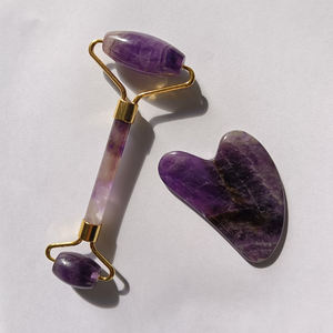 Rouleau facial en quartz rose naturel personnalisé, vente en gros d'usine, rouleau de jade Gua Sha - Product Image 2