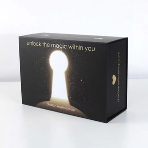 Custom Logo Black Magnet Rigid Board Cardboard Packaging Paper <b>Gift</b> <b>Box</b> <b>Gift</b> Card With Magnetic Lid Closure - Product Image 3