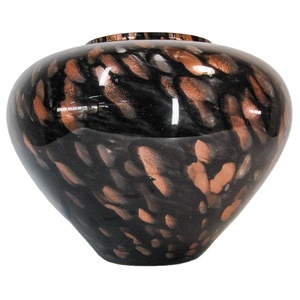 Tammaro Home Italian Quality <b>Glass</b> Flower Vase to Decorate the Home in Black Glitter London Collection Decoration - Product Image 1