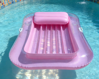 Flotteur de piscine gonflable rose épaissi, grand radeau flottant pour la détente dans la piscine et l'utilisation à la plage