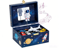Boîte à musique rotative personnalisée Yiyu sur le thème de l'espace, avec rangement, cadeaux d'anniversaire personnalisés, écologique, à manivelle
