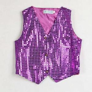 Chaleco de traje de lentejuelas brillantes para niños, traje de fiesta de puesta en escena, ropa de baile de Jazz Hip-hop, chaqueta, chaleco para niños y niñas - Product Image 6