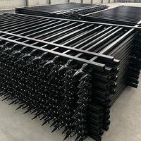 Clôture en acier robuste, noire, thermolaquée, à piquets, 10 pieds, pour jardin, cour, maison résidentielle, clôture décorative