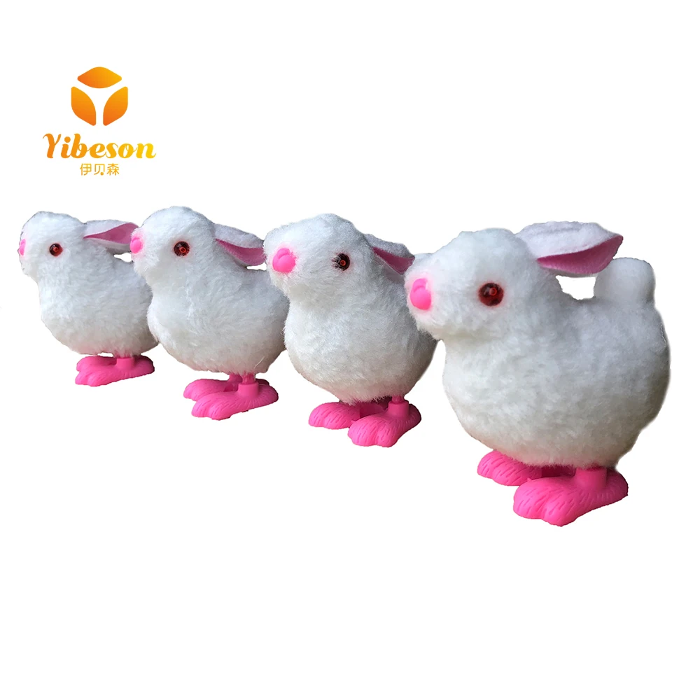 Заводной мини-кролик, плюшевый кролик, пластиковая цепь, игрушки-кролики для прыжков