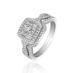 Ensemble de bagues de mariage classiques pour femmes en argent sterling plaqué rhodium avec zircon certifié CMA pour fiançailles, anniversaire et cadeau - Product Image 6