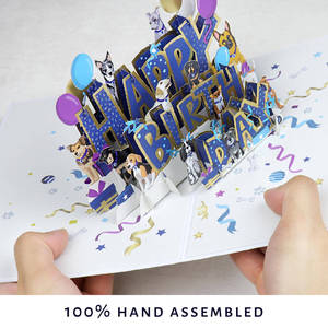 Cartes Pop-up 3D Pliables Joyeux Anniversaire Chiens – Design de Soutien à la Sauvetage des Chiots pour les Amoureux des Chiens et les Défenseurs de la Protection Animale – Cadeau d'Anniversaire - Product Image 5