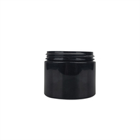 Noir en plastique soins de la peau crème pots 50 ml 80 ml 100 ml 150 ml 200 ml 250 ml Corps Gommage Crème Contenant en PET avec couvercle