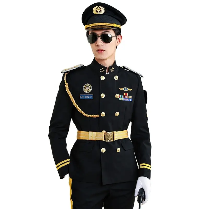 Desain Baru Penjaga Keamanan Jaket Berkancing Dua Baris Setelan Seragam Kerja Keselamatan Petugas Set Pemasok Shenzhen