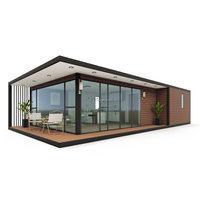 Maisons de conteneur d'expédition préfabriquées imperméables vertes modifiées de luxe de 20 & 40 pieds avec 2 chambres à coucher pour la vie d'hôtels villas