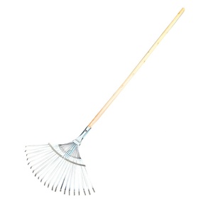 Râteau à gazon avec manche en plastique et tête en bois, à dents en plastique - Product Image 6