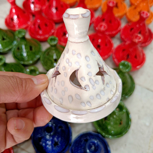 Portavelas de Cerámica Marroquí, Quemador de Incienso, Olla de Aromaterapia, Decoración Bohemia para el Hogar, Navidad, Pascua, Ecológico - Product Image 1