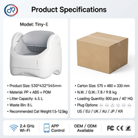 Bac à litière autonettoyant automatique pour chat avec design ouvert, contrôle par application, double capteur de sécurité, adapté aux chats multiples