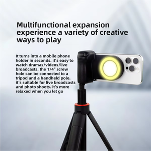 Bộ dụng cụ quay vlog bằng điện thoại thông minh: Chân máy ảnh điều khiển từ xa, đèn LED chiếu sáng, micro livestream, bộ làm video, ốc vít 1/4 - Product Image 6
