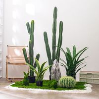 Ornement d'intérieur de cactus artificiel de style nordique Plante artificielle en pot vert pour la décoration de fenêtre ou de sol