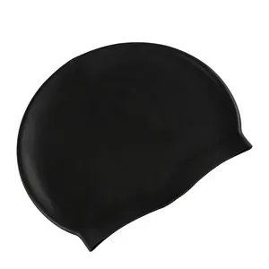 Wholesale Waterproof Flexible Unisex Seamless Black Latex Extra Large Bulk Pool Silicone Swimming Cap For Women