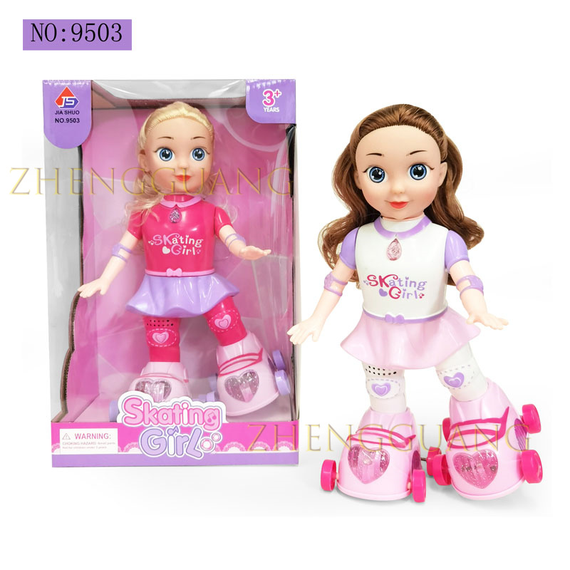 正規STODOLL  Laugh Fenglingちゃん+Caihongちゃん Zhengguang Toys - Skating Girl Fashion Doll with Lights & Sound