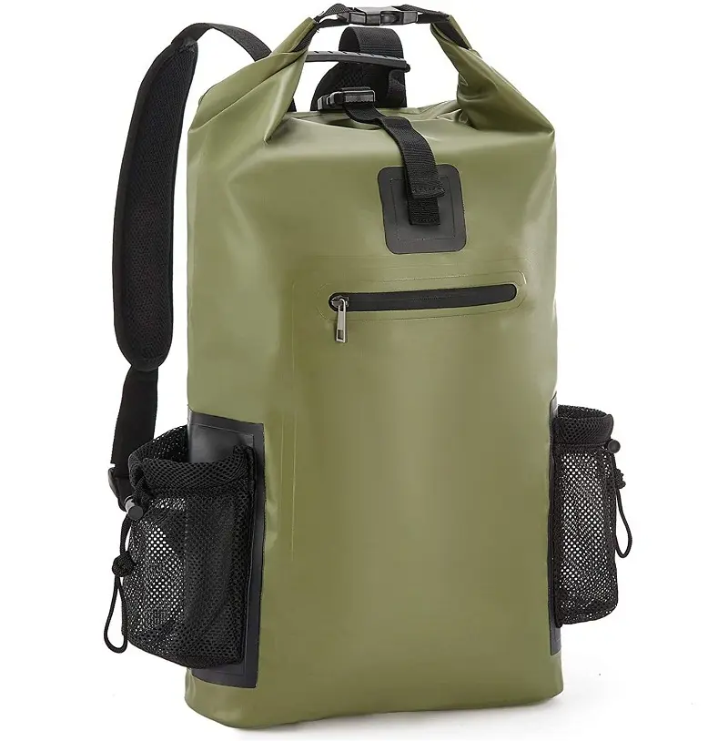 Backpack Bag Waterproof Custom Logo 500D PVC Tarpaulin Outdoor Camping Hiking Climbing Bag Fully Waterproof Dry Backpack RPET Waterproof Bag