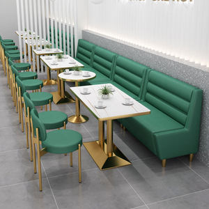 Juego de Sillas y Mesa de Cuero Sintético de Lujo para Restaurantes Occidentales, Cafeterías, Salones de Té, Áreas de Descanso, Vestíbulos de Hoteles de Alta Gama, Salas de Reuniones - Product Image 3