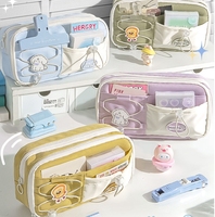 Grande trousse à crayons grande capacité, boîte de rangement, sac de rangement, couleurs mélangées, matériau Dylon, pochette pour marqueurs, stylos pour le collège et le bureau