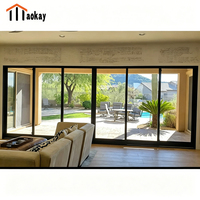 Porte coulissante en aluminium avec moustiquaire rétractable pour balcon d'été 	 Porte coulissante en verre à profil étroit en aluminium