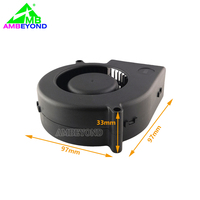 Ventilateur DC étanche IP68 9733 24V 12V 97x94x33mm pour station de recharge de véhicules électriques et boîtier de signalisation extérieur
