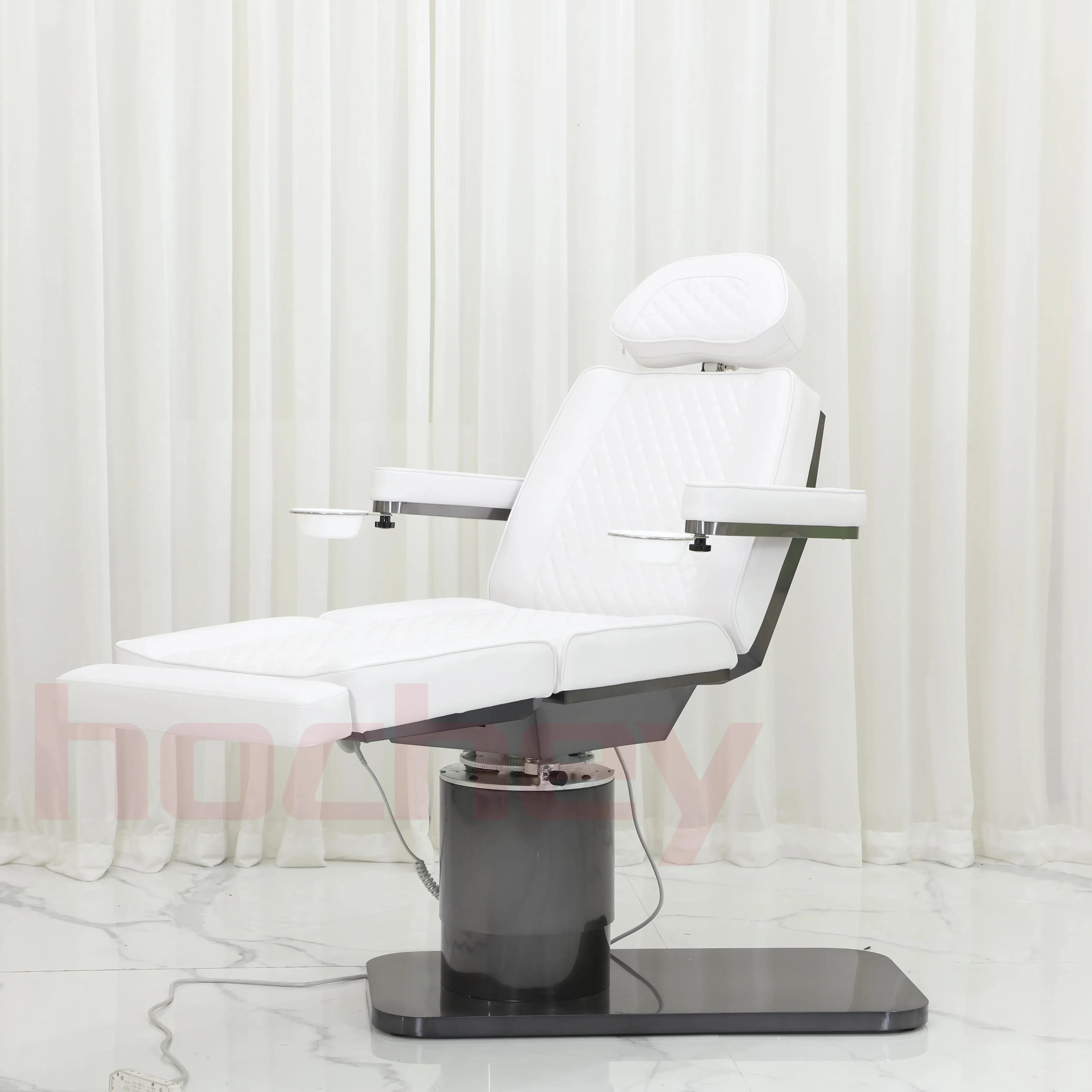 HQ personalizado luxo spa quarto branco rosa beleza facial chicote extensão cama 4 motores elétrica massagem mesas camas para salão de beleza