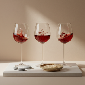 Verres à Brandy Modernes de Luxe Côtelés Modèle Requin de Plage Mr Panda Raymond 300ml 10 Ounces avec Verre à Vin Rouge en Cristal 3D Intégré - Product Image 2