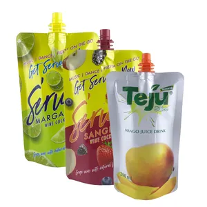 Custom design stand up fuirt drink pouch for liquid food packaging