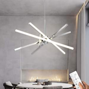 2025现代人造卫星吊灯天花板，带遥控发光二极管金色吊灯，适用于客厅厨房卧室 - Product Image 3